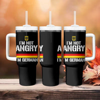 Funny I Am Not Angry I Am German Tumbler With Handle Germany Flag German American - Wonder Print Shop
