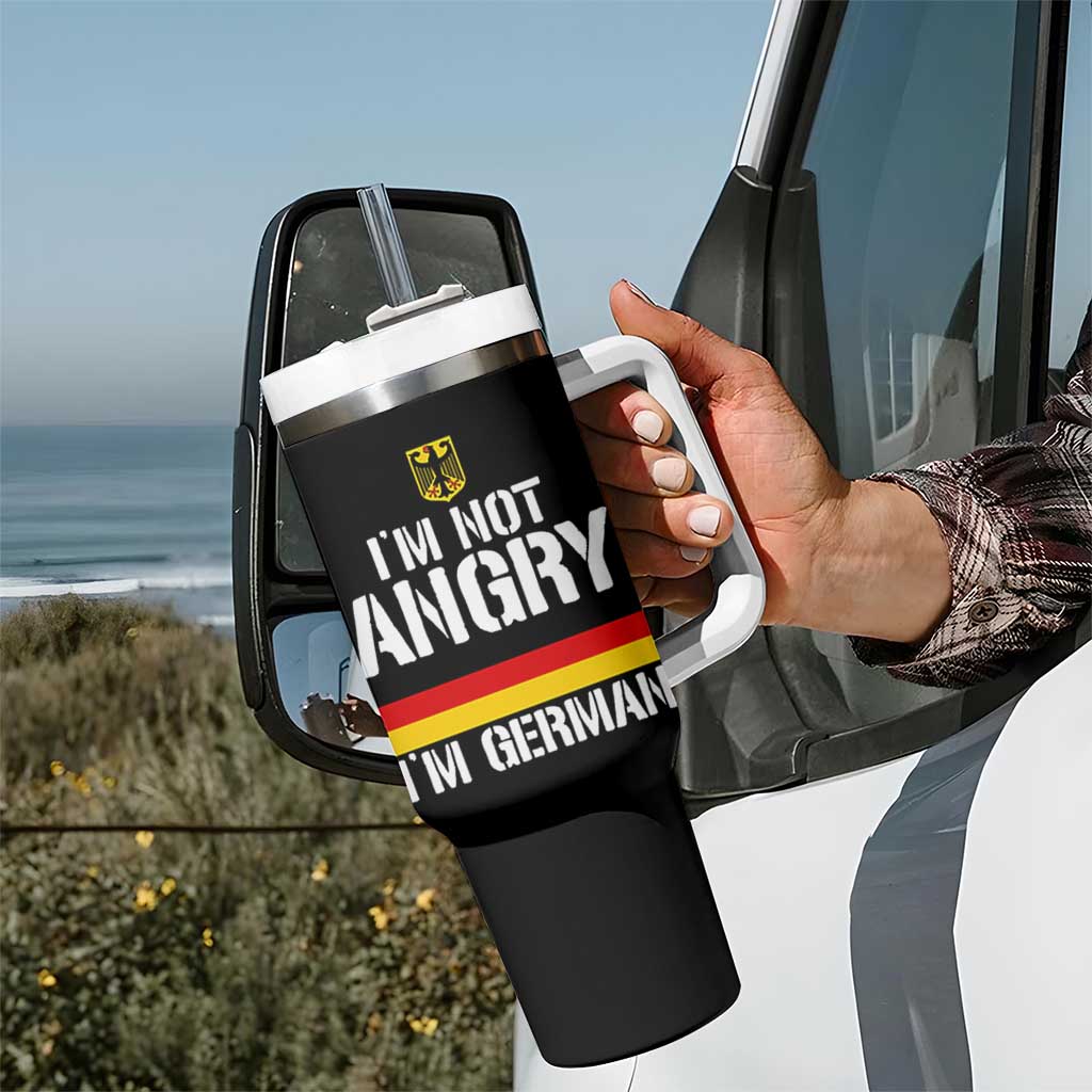 Funny I Am Not Angry I Am German Tumbler With Handle Germany Flag German American - Wonder Print Shop