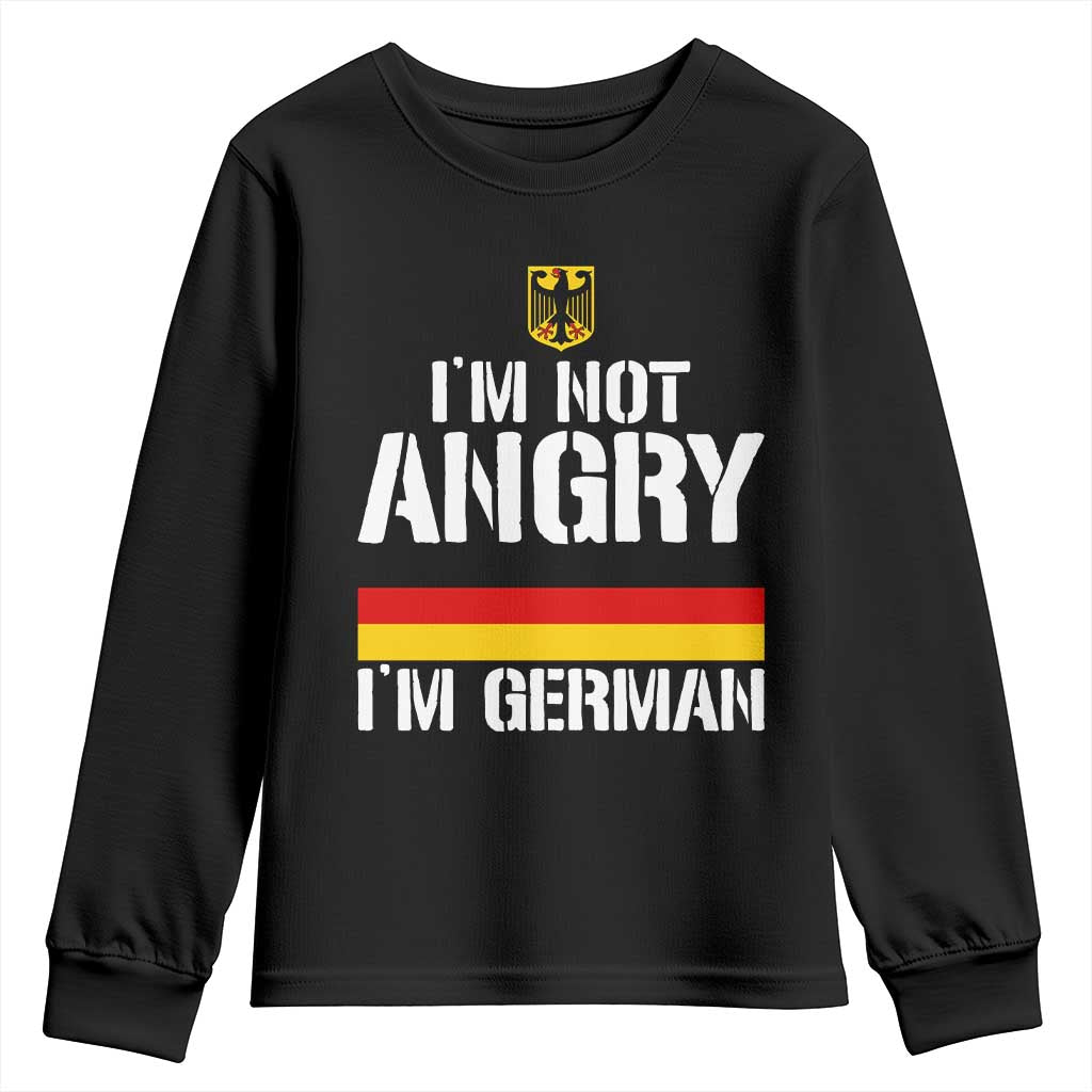 Funny I Am Not Angry I Am German Youth Sweatshirt Germany Flag German American - Wonder Print Shop