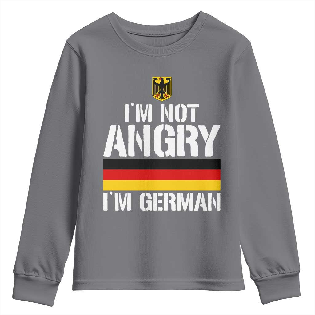 Funny I Am Not Angry I Am German Youth Sweatshirt Germany Flag German American - Wonder Print Shop