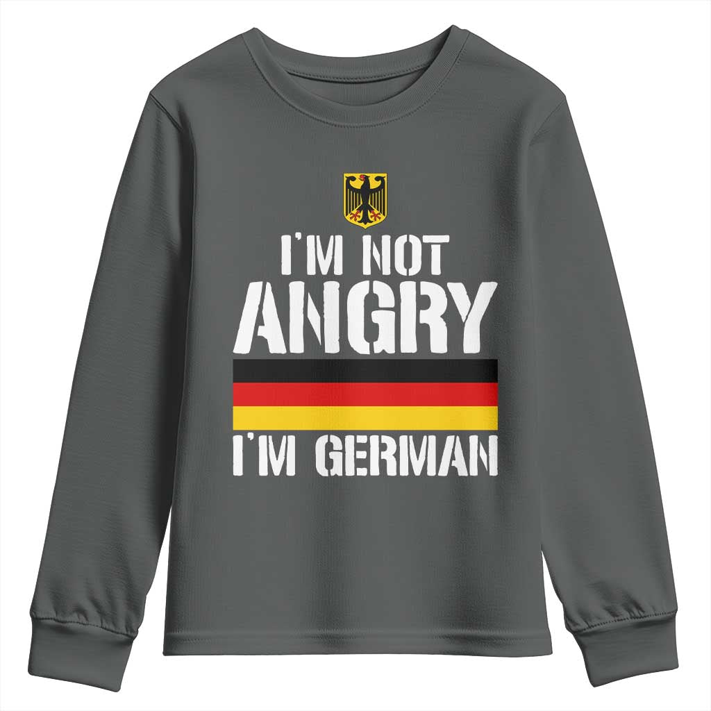 Funny I Am Not Angry I Am German Youth Sweatshirt Germany Flag German American - Wonder Print Shop