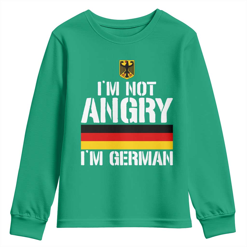 Funny I Am Not Angry I Am German Youth Sweatshirt Germany Flag German American - Wonder Print Shop