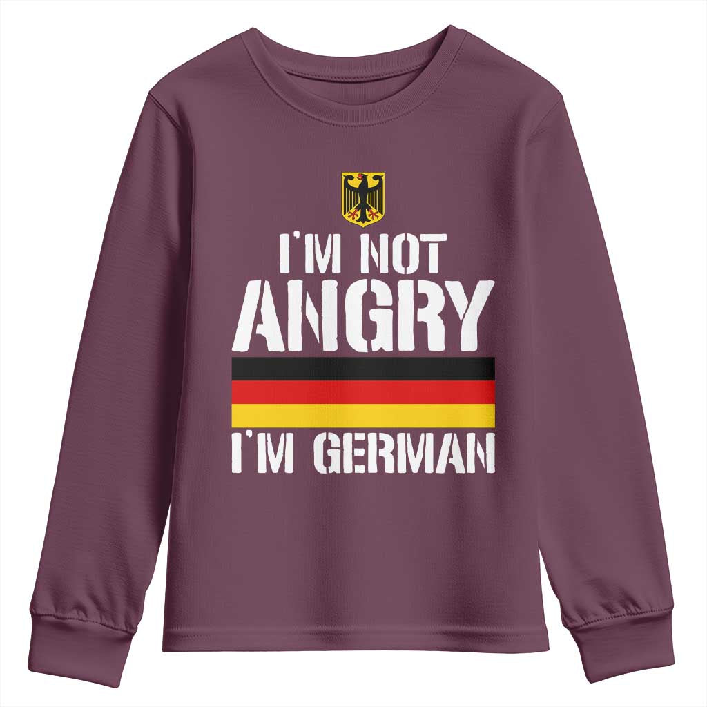 Funny I Am Not Angry I Am German Youth Sweatshirt Germany Flag German American - Wonder Print Shop