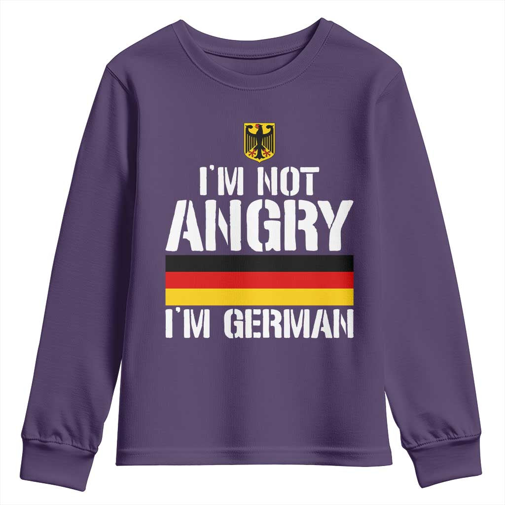 Funny I Am Not Angry I Am German Youth Sweatshirt Germany Flag German American - Wonder Print Shop