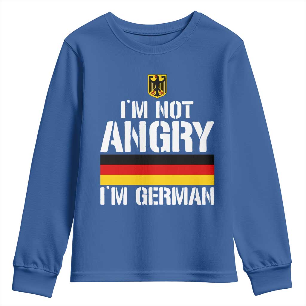 Funny I Am Not Angry I Am German Youth Sweatshirt Germany Flag German American - Wonder Print Shop