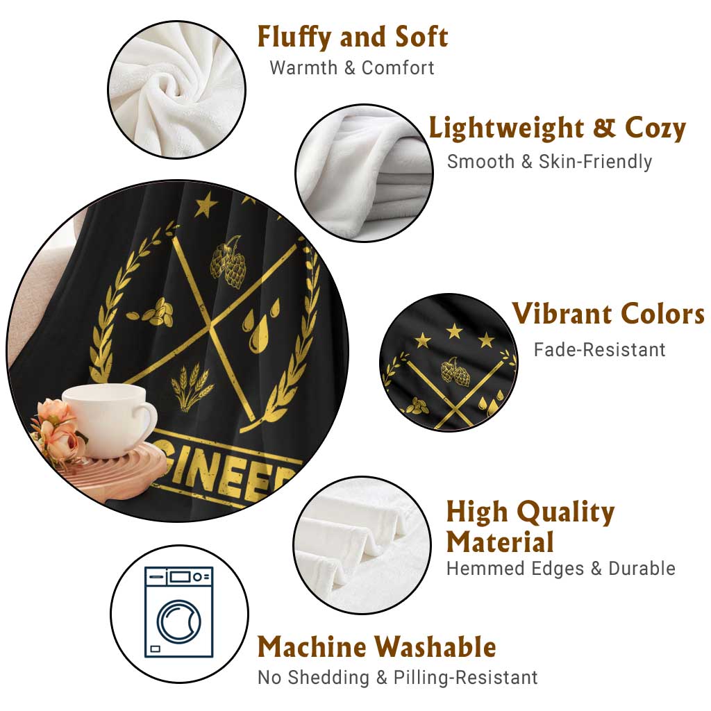 Funny Beergineer Throw Blanket Homebrew Craft Beer Drinking Lover - Wonder Print Shop