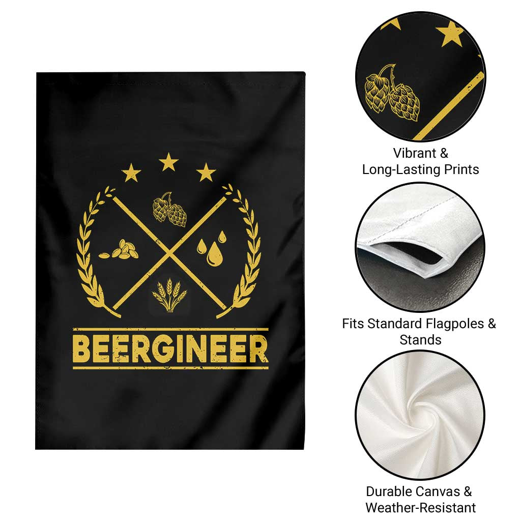 Funny Beergineer Garden Flag Homebrew Craft Beer Drinking Lover - Wonder Print Shop