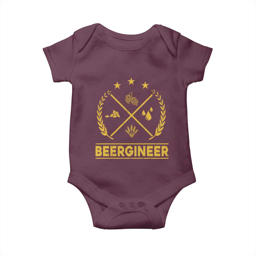 Funny Beergineer Baby Onesie Homebrew Craft Beer Drinking Lover - Wonder Print Shop