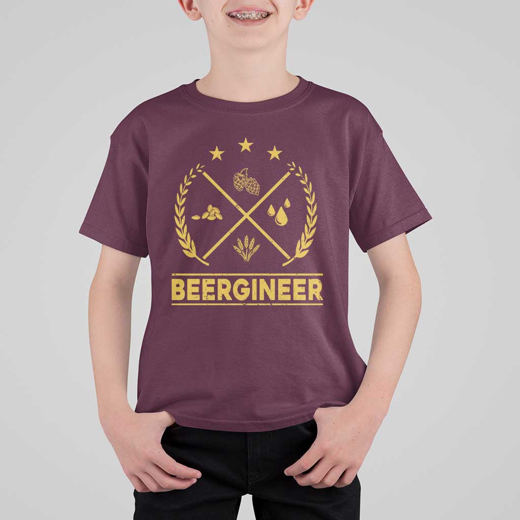 Funny Beergineer T Shirt For Kid Homebrew Craft Beer Drinking Lover - Wonder Print Shop