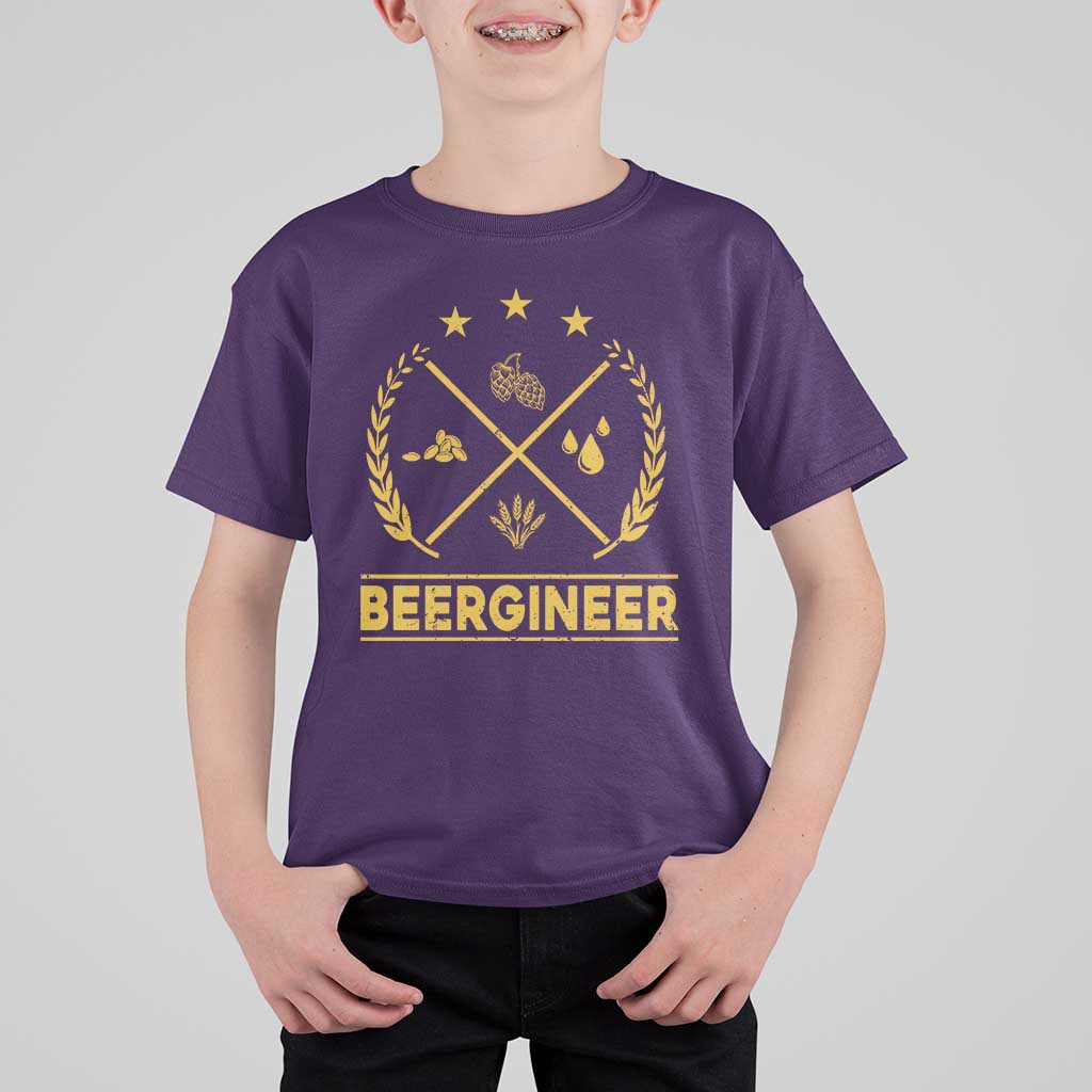 Funny Beergineer T Shirt For Kid Homebrew Craft Beer Drinking Lover - Wonder Print Shop