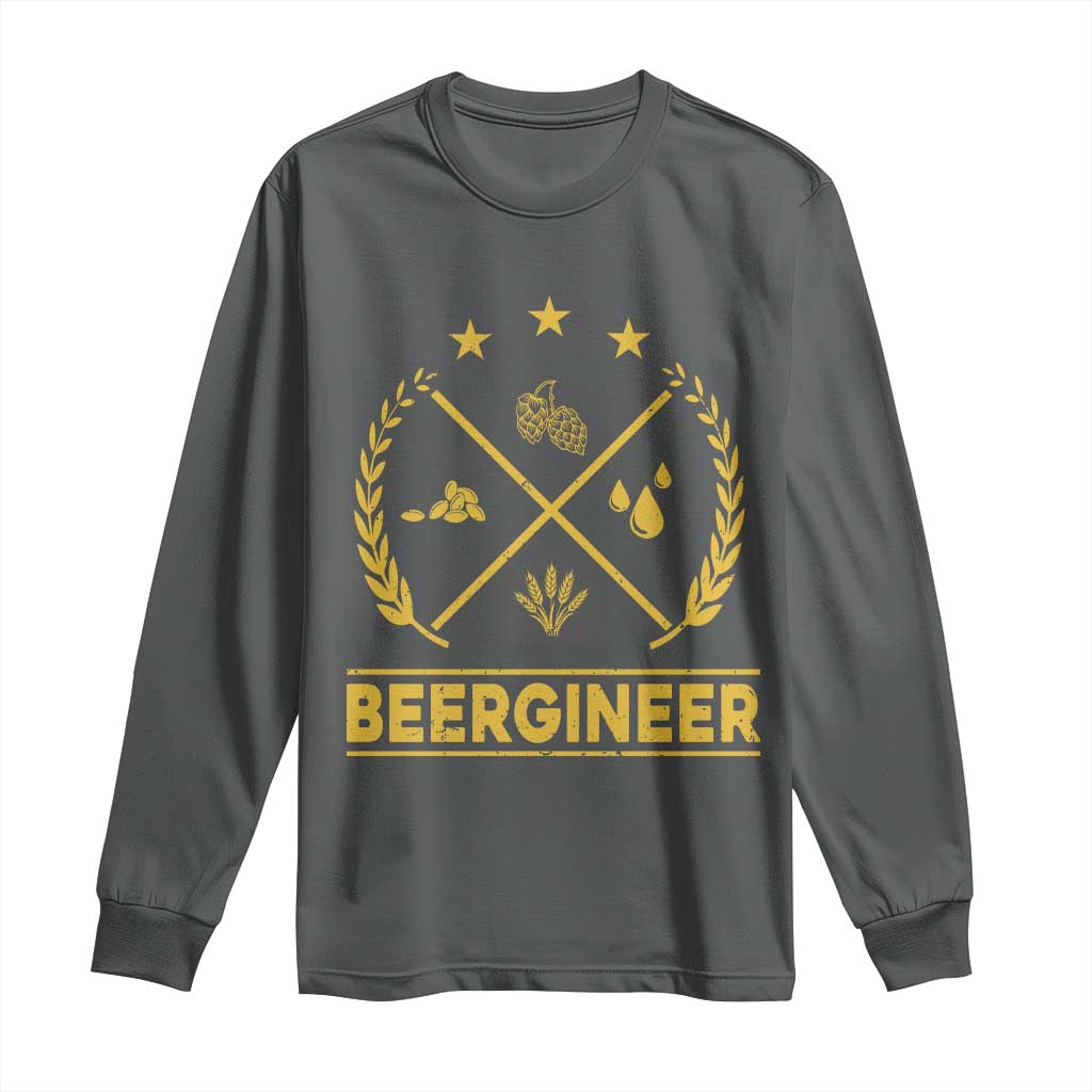 Funny Beergineer Long Sleeve Shirt Homebrew Craft Beer Drinking Lover - Wonder Print Shop