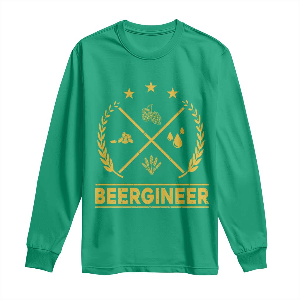 Funny Beergineer Long Sleeve Shirt Homebrew Craft Beer Drinking Lover - Wonder Print Shop
