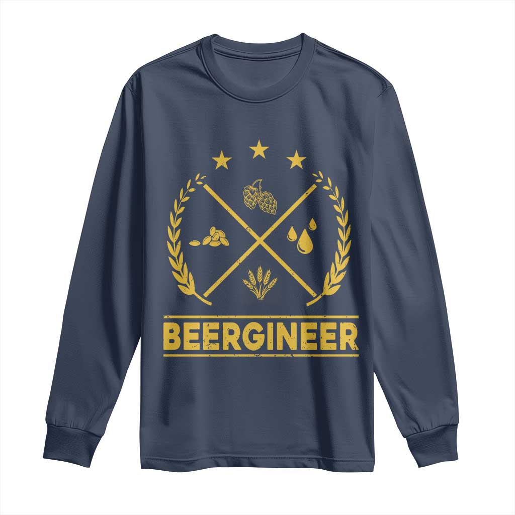 Funny Beergineer Long Sleeve Shirt Homebrew Craft Beer Drinking Lover - Wonder Print Shop