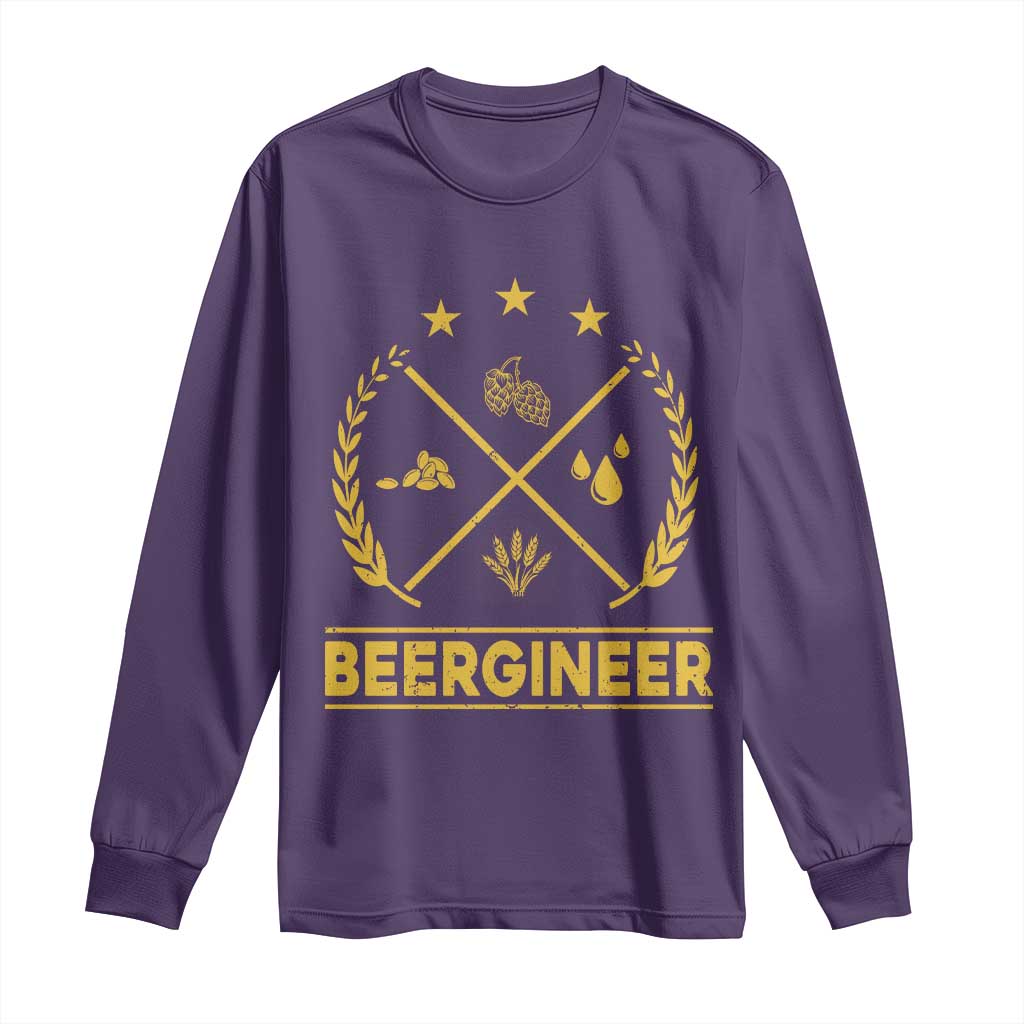 Funny Beergineer Long Sleeve Shirt Homebrew Craft Beer Drinking Lover - Wonder Print Shop