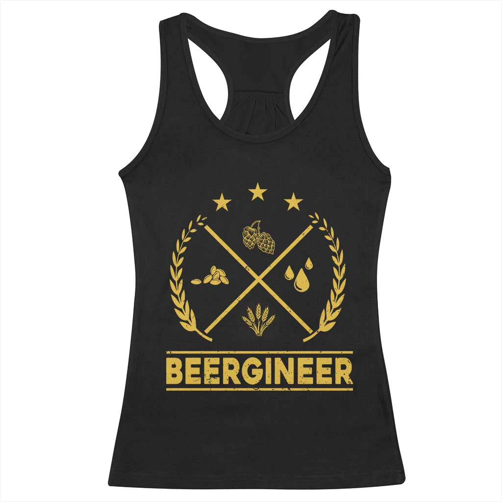 Funny Beergineer Racerback Tank Top Homebrew Craft Beer Drinking Lover - Wonder Print Shop