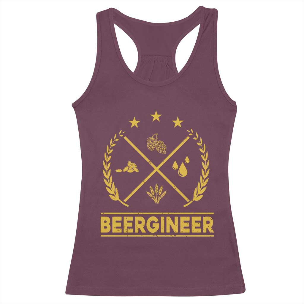 Funny Beergineer Racerback Tank Top Homebrew Craft Beer Drinking Lover - Wonder Print Shop