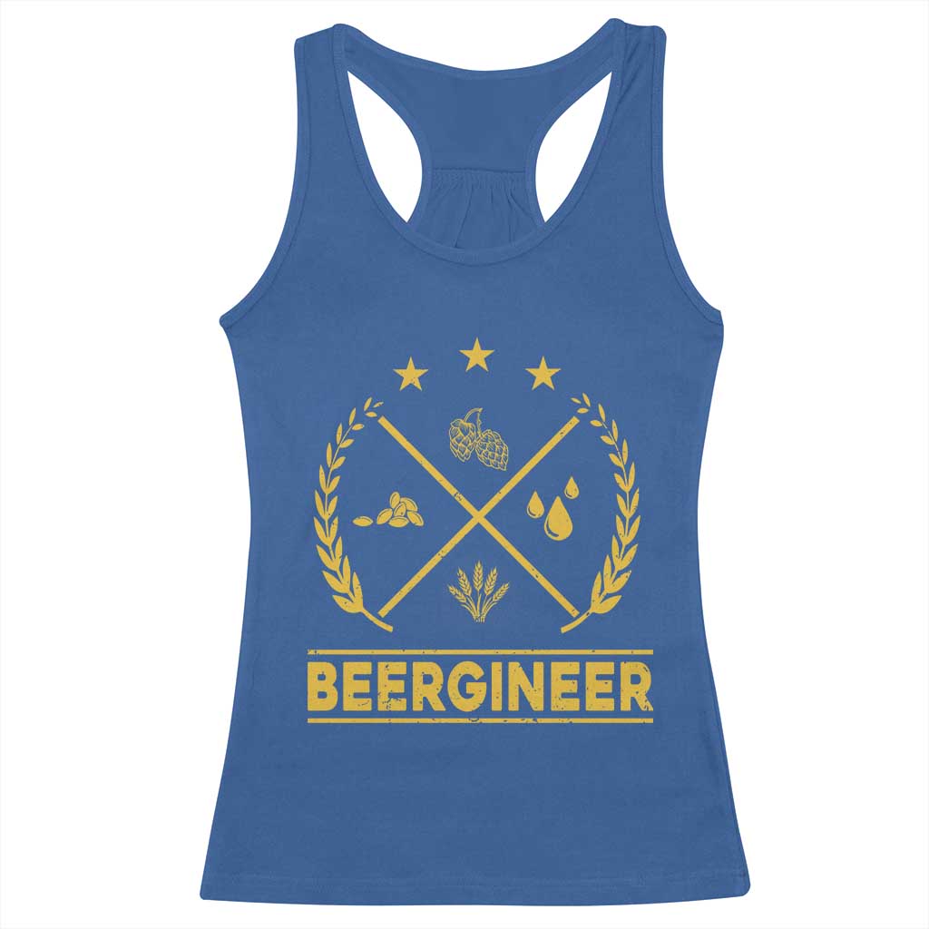 Funny Beergineer Racerback Tank Top Homebrew Craft Beer Drinking Lover - Wonder Print Shop