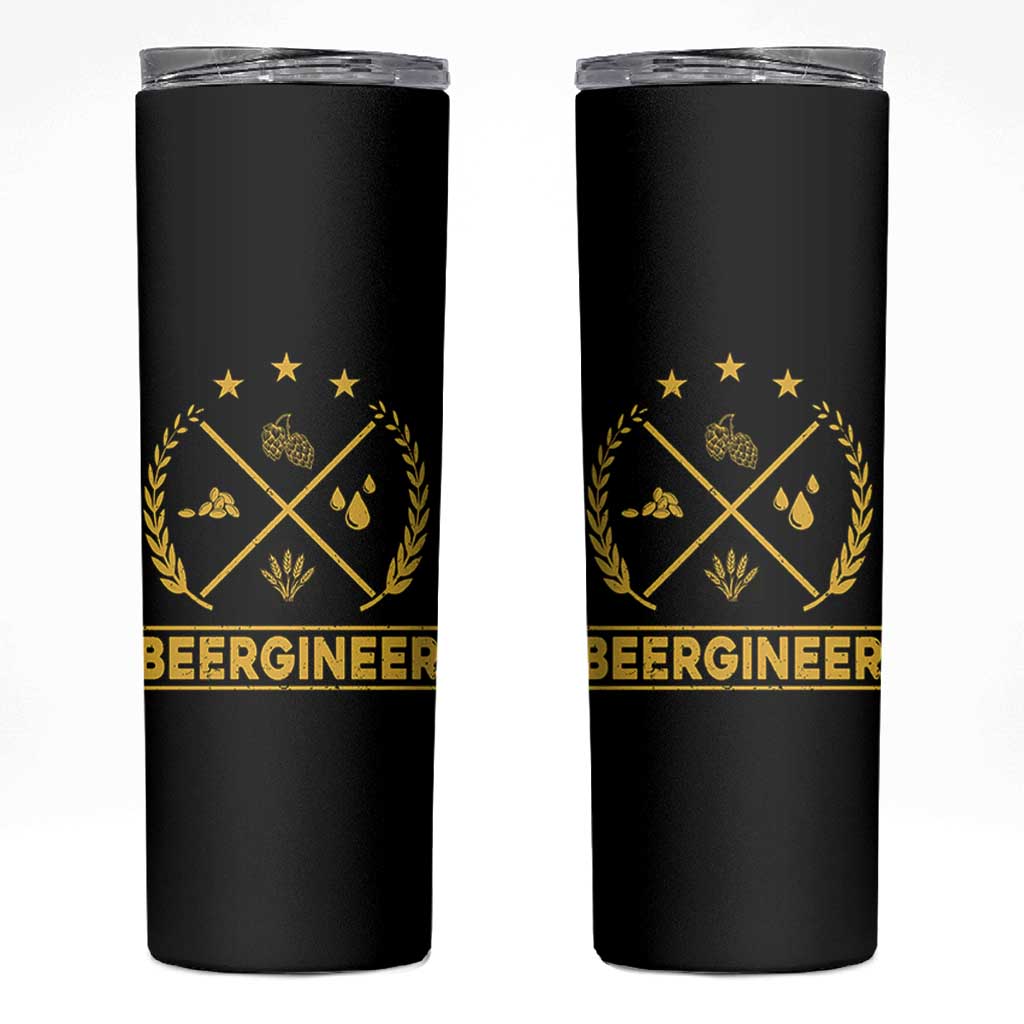 Funny Beergineer Skinny Tumbler Homebrew Craft Beer Drinking Lover - Wonder Print Shop