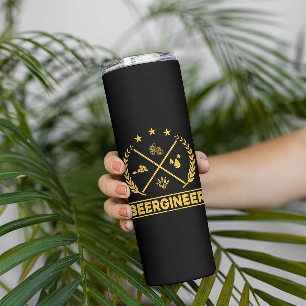 Funny Beergineer Skinny Tumbler Homebrew Craft Beer Drinking Lover - Wonder Print Shop