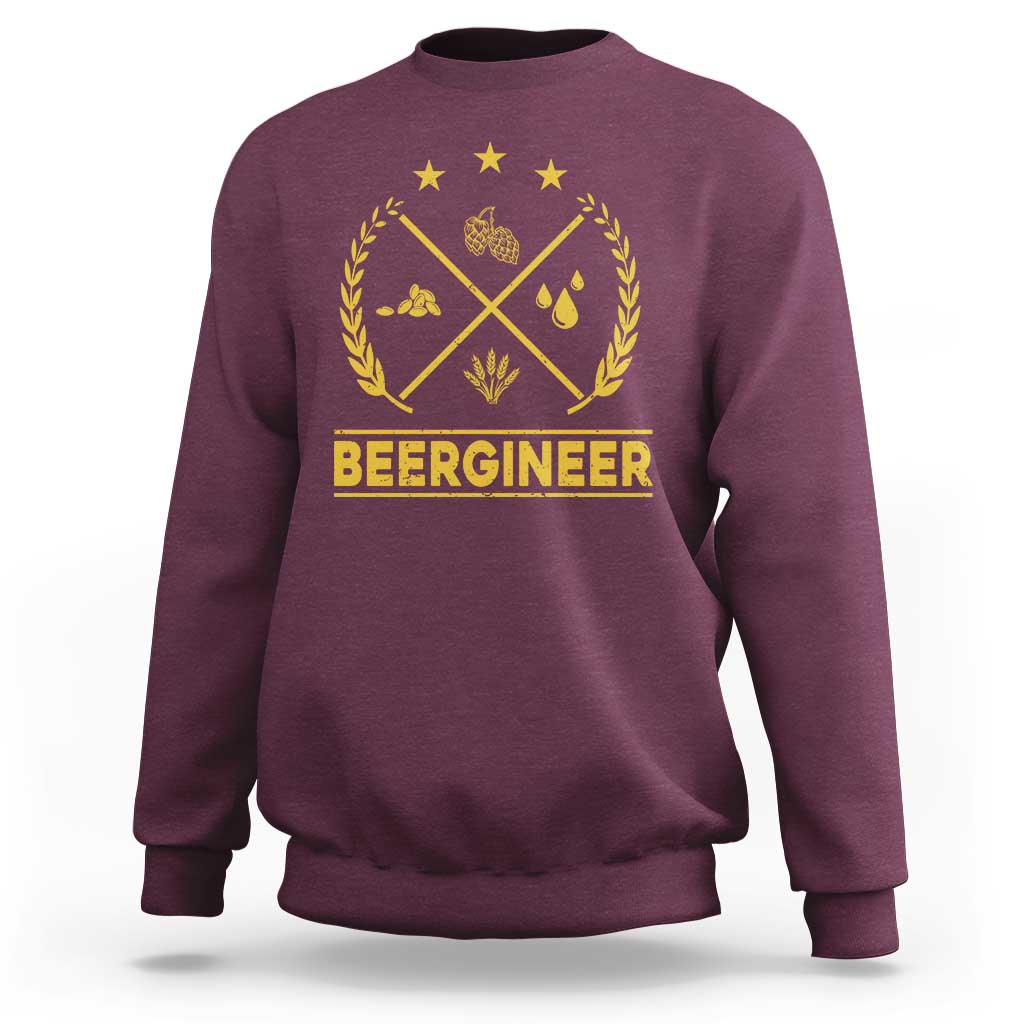 Funny Beergineer Sweatshirt Homebrew Craft Beer Drinking Lover - Wonder Print Shop