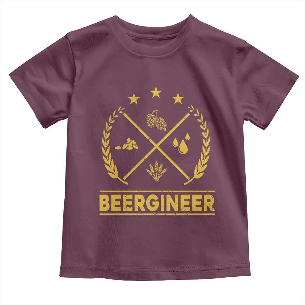 Funny Beergineer Toddler T Shirt Homebrew Craft Beer Drinking Lover - Wonder Print Shop