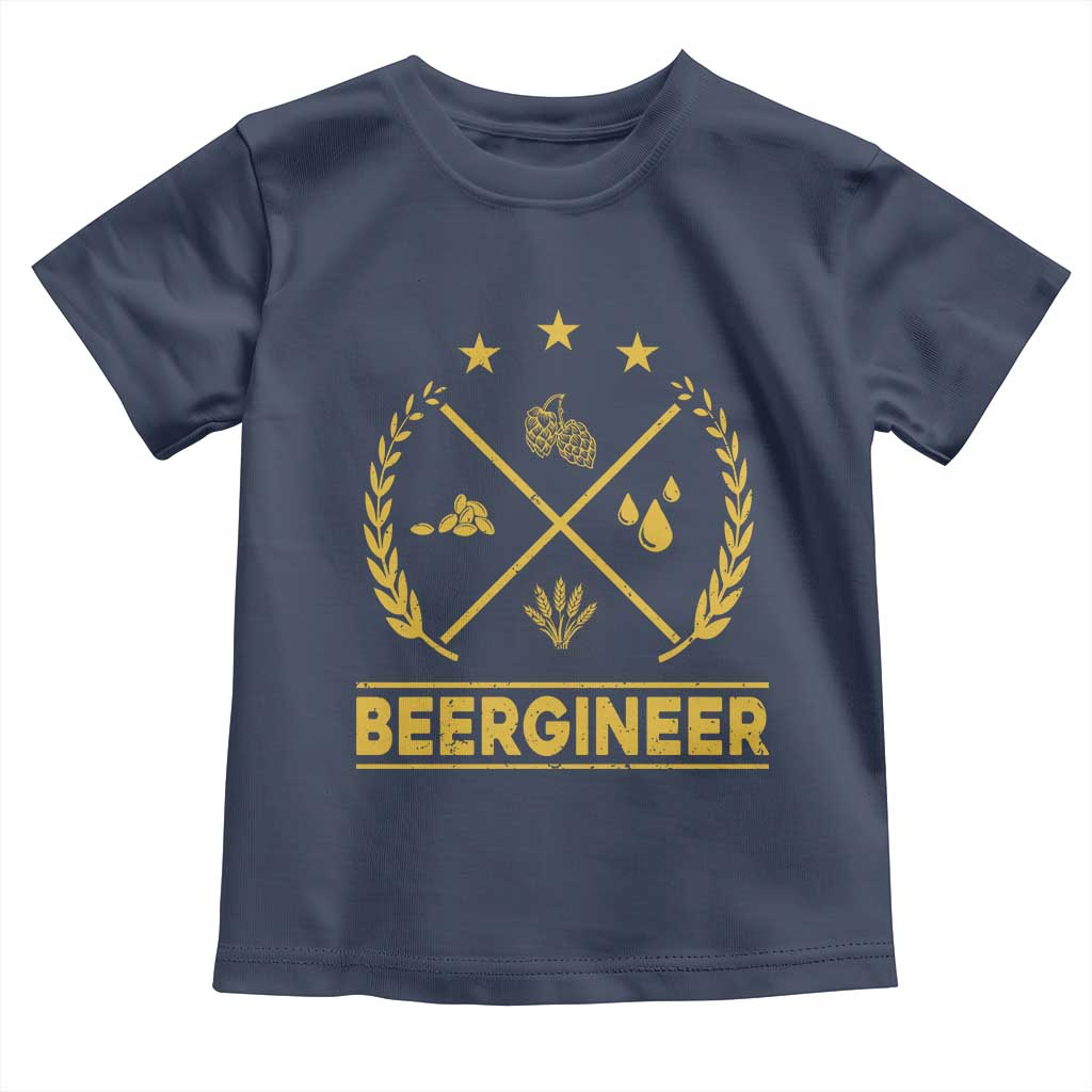 Funny Beergineer Toddler T Shirt Homebrew Craft Beer Drinking Lover - Wonder Print Shop