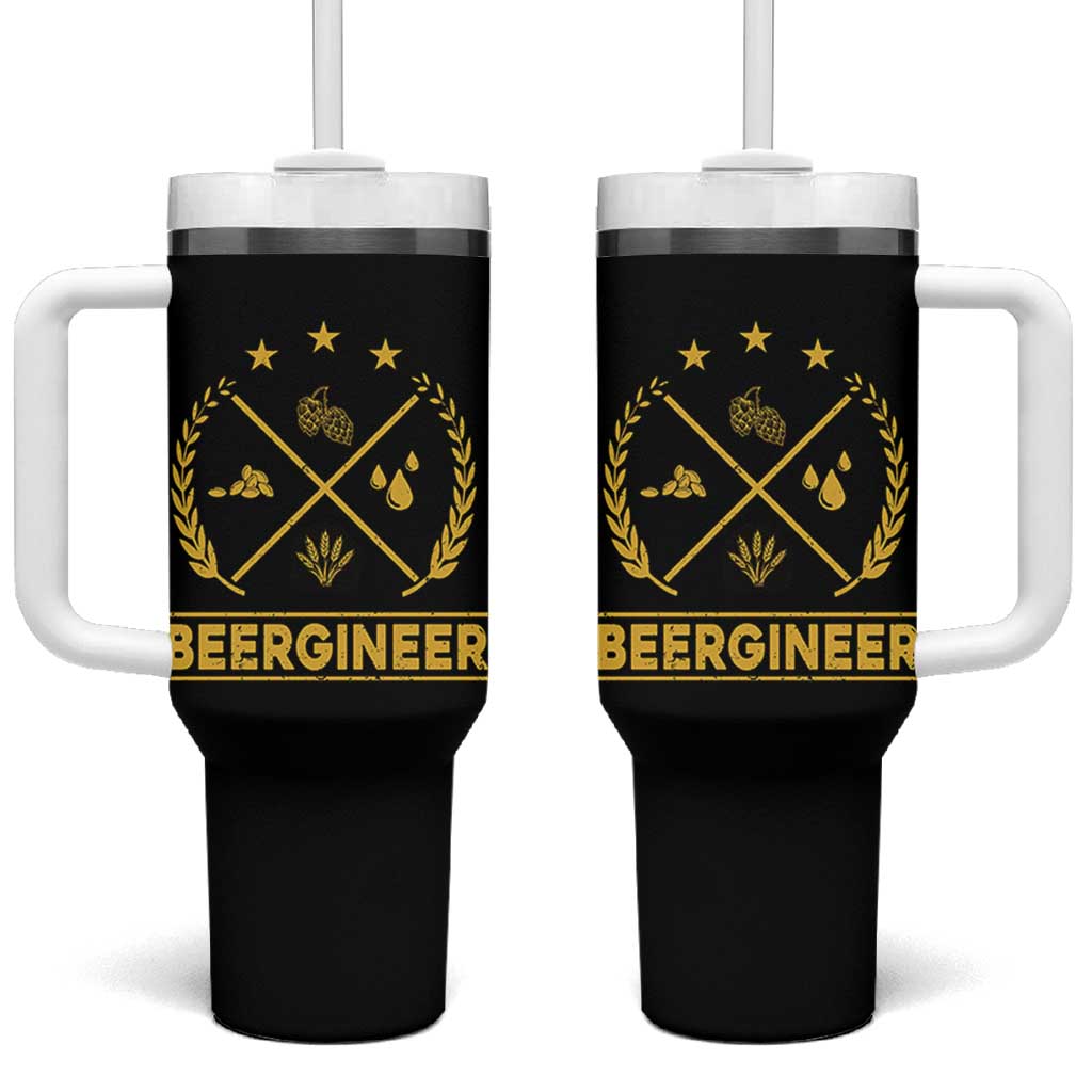 Funny Beergineer Tumbler With Handle Homebrew Craft Beer Drinking Lover - Wonder Print Shop