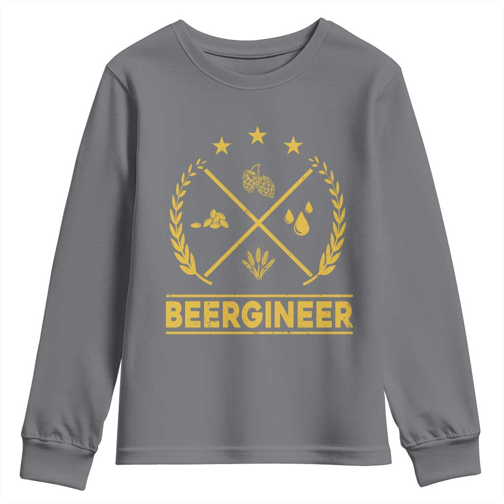 Funny Beergineer Youth Sweatshirt Homebrew Craft Beer Drinking Lover - Wonder Print Shop