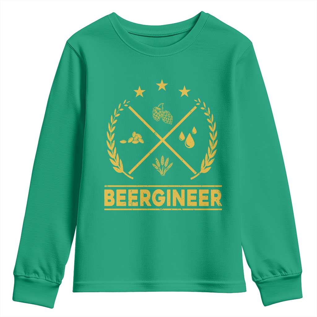 Funny Beergineer Youth Sweatshirt Homebrew Craft Beer Drinking Lover - Wonder Print Shop