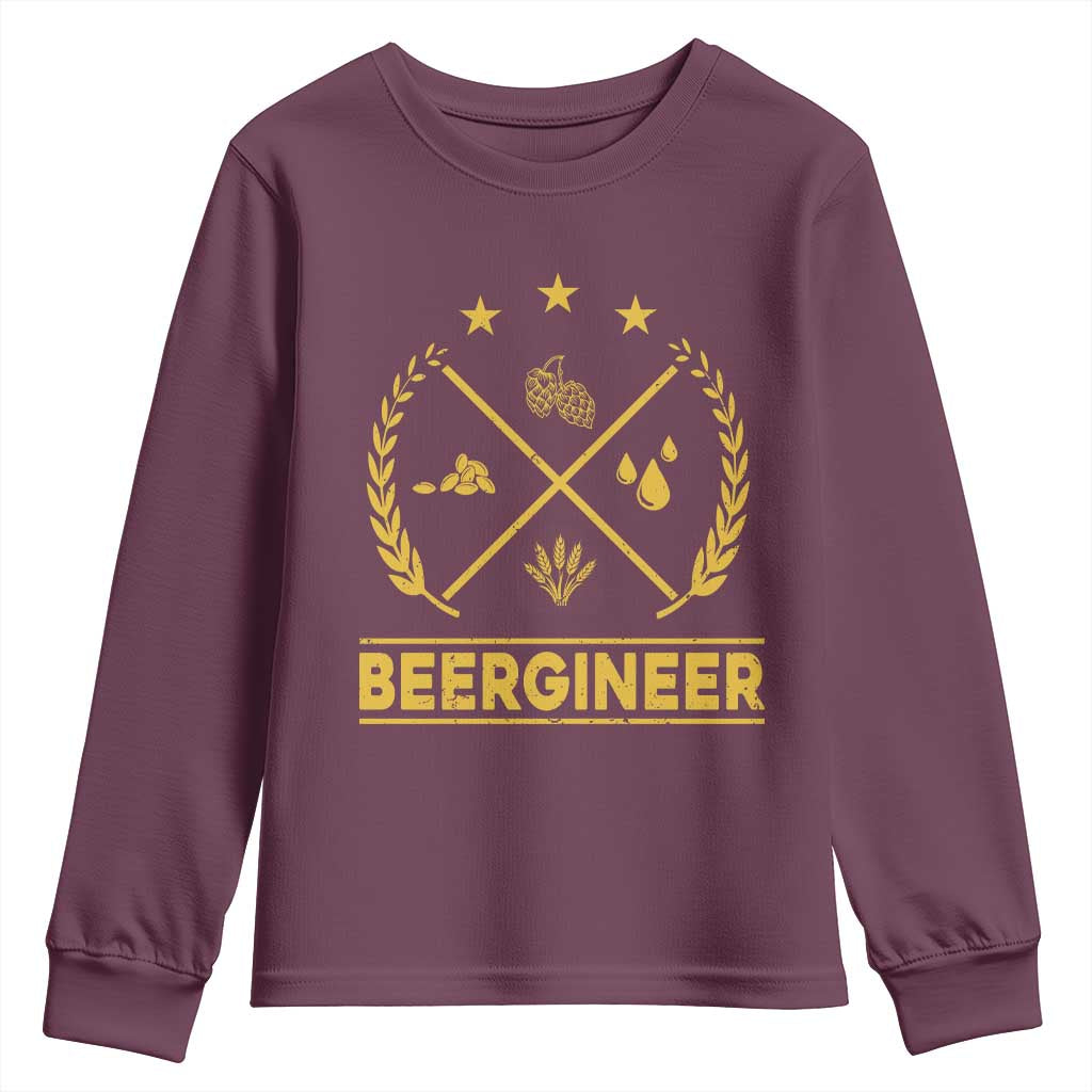 Funny Beergineer Youth Sweatshirt Homebrew Craft Beer Drinking Lover - Wonder Print Shop