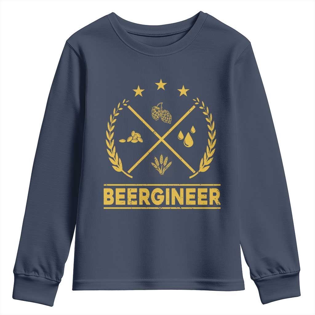 Funny Beergineer Youth Sweatshirt Homebrew Craft Beer Drinking Lover - Wonder Print Shop
