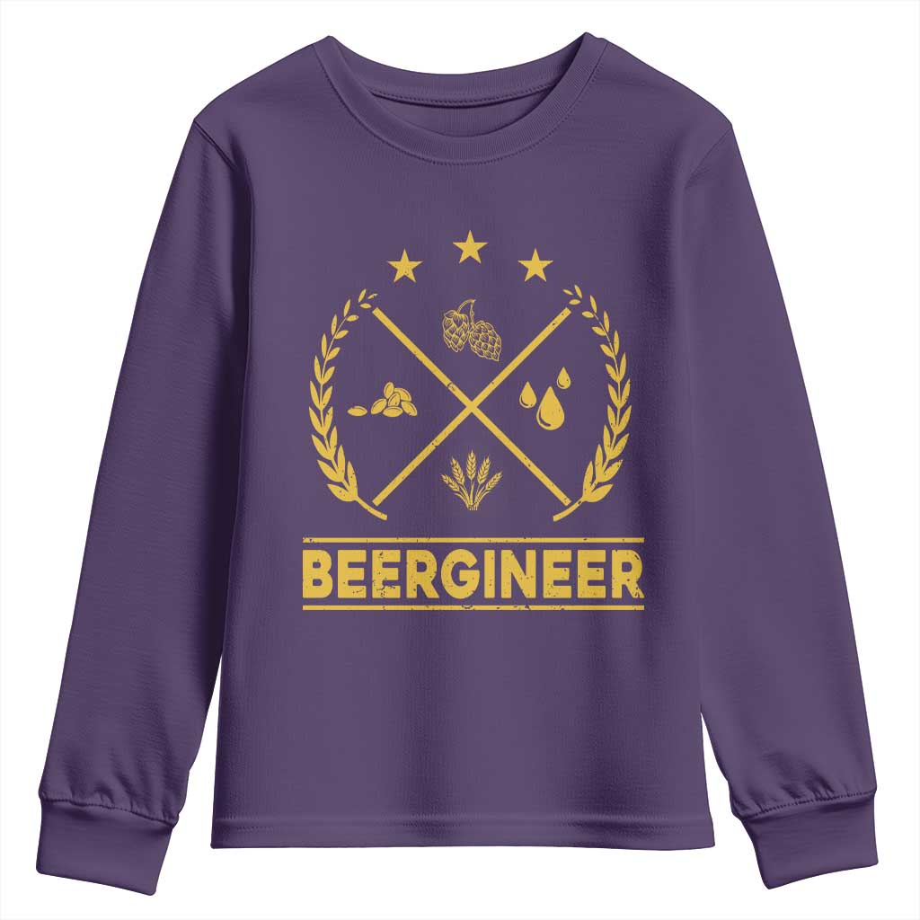 Funny Beergineer Youth Sweatshirt Homebrew Craft Beer Drinking Lover - Wonder Print Shop