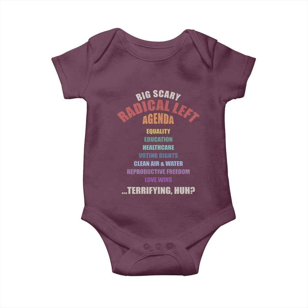 Big Scary Radical Left Agenda Baby Onesie Funny Social Justice Activist