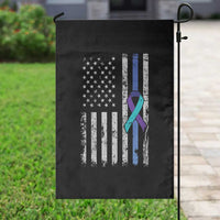 Police Suicide Prevention Awareness American Flag Ribbon Support Garden Flag