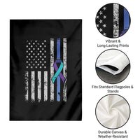 Police Suicide Prevention Awareness American Flag Ribbon Support Garden Flag
