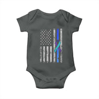 Police Suicide Prevention Awareness American Flag Ribbon Support Baby Onesie