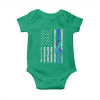 Police Suicide Prevention Awareness American Flag Ribbon Support Baby Onesie