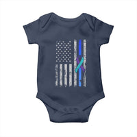 Police Suicide Prevention Awareness American Flag Ribbon Support Baby Onesie