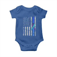 Police Suicide Prevention Awareness American Flag Ribbon Support Baby Onesie