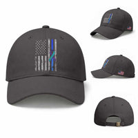 Police Suicide Prevention Awareness American Flag Ribbon Support Baseball Cap