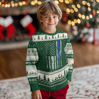 Police Suicide Prevention Awareness American Flag Ribbon Support Ugly Christmas Sweater