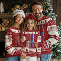 Police Suicide Prevention Awareness American Flag Ribbon Support Ugly Christmas Sweater
