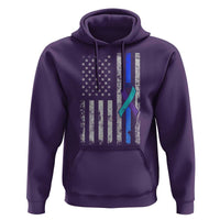 Police Suicide Prevention Awareness American Flag Ribbon Support Hoodie