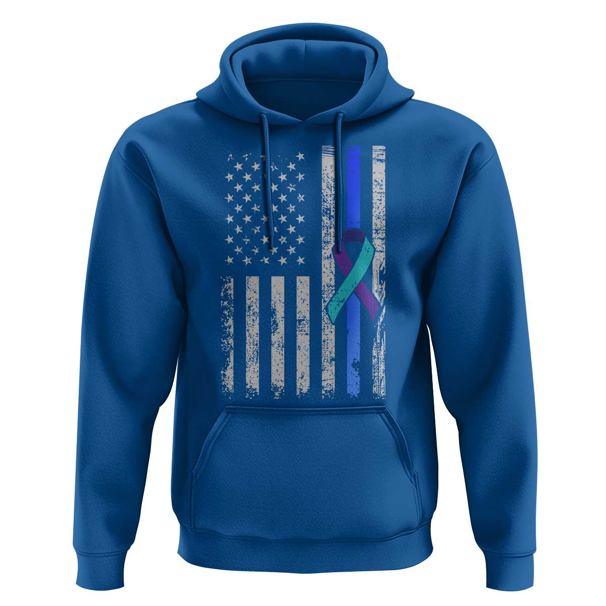 Police Suicide Prevention Awareness American Flag Ribbon Support Hoodie