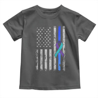 Police Suicide Prevention Awareness American Flag Ribbon Support Toddler T Shirt