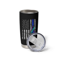 Police Suicide Prevention Awareness American Flag Ribbon Support Tumbler Cup