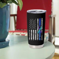 Police Suicide Prevention Awareness American Flag Ribbon Support Tumbler Cup