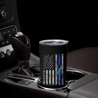 Police Suicide Prevention Awareness American Flag Ribbon Support Tumbler Cup
