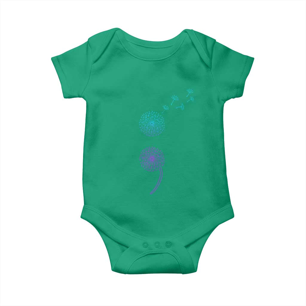 Semicolon Suicide Prevention Awareness Dandelion Graphic Baby Onesie