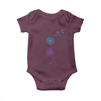 Semicolon Suicide Prevention Awareness Dandelion Graphic Baby Onesie